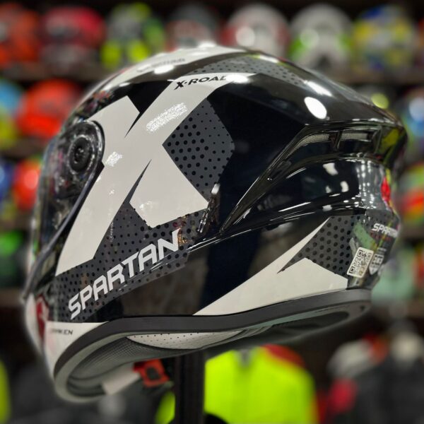 CASCO CERTIFICADO SPARTAN DRAKEN BLANCO NEGRO - Imagen 4