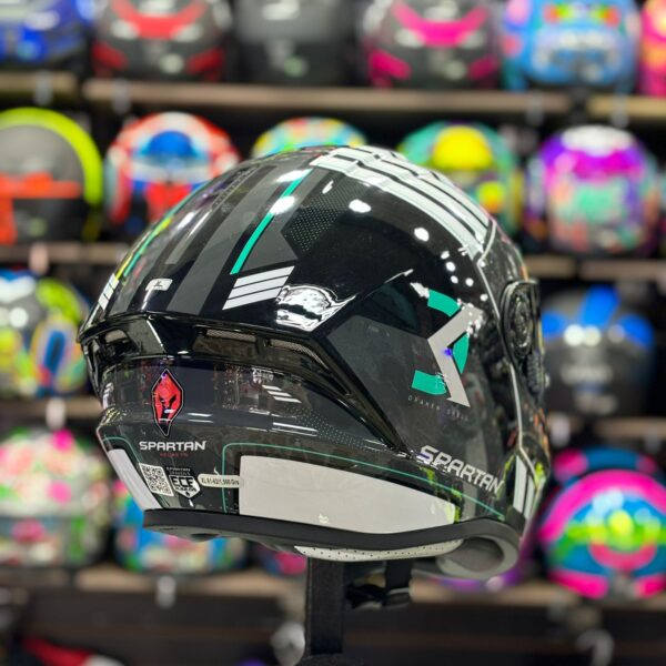 CASCO CERTIFICADO SPARTAN DRAKEN MENTA – COMBO VISOR TRANSPARENTE + VISOR DE COLOR + PELÍCULA ANTIEMPAÑANTE - Imagen 6
