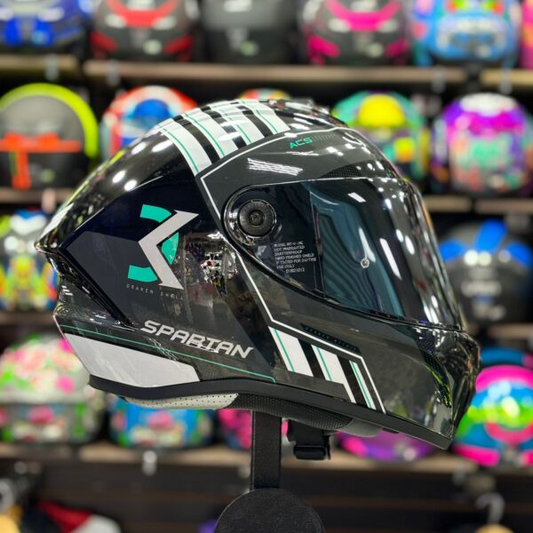 CASCO CERTIFICADO SPARTAN DRAKEN MENTA – COMBO VISOR TRANSPARENTE + VISOR DE COLOR + PELÍCULA ANTIEMPAÑANTE