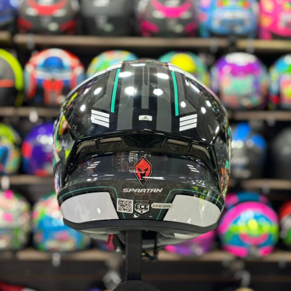 CASCO CERTIFICADO SPARTAN DRAKEN MENTA – COMBO VISOR TRANSPARENTE + VISOR DE COLOR + PELÍCULA ANTIEMPAÑANTE - Imagen 4
