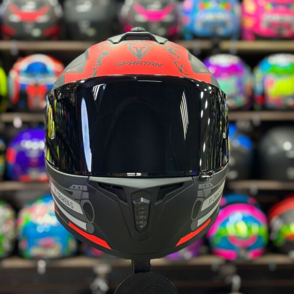 CASCO CERTIFICADO SPARTAN DRAKEN COSA NOSTRA – COMBO VISOR TRANSPARENTE + VISOR DE COLOR + PELÍCULA ANTIEMPAÑANTE - Imagen 5