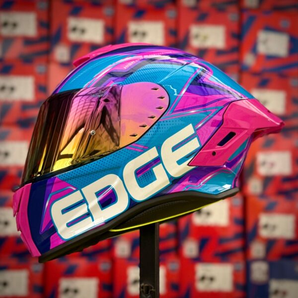 CASCO CERTIFICADO EDGE SHANGAI QUARTZ– AZUL ROSADO BRILLO