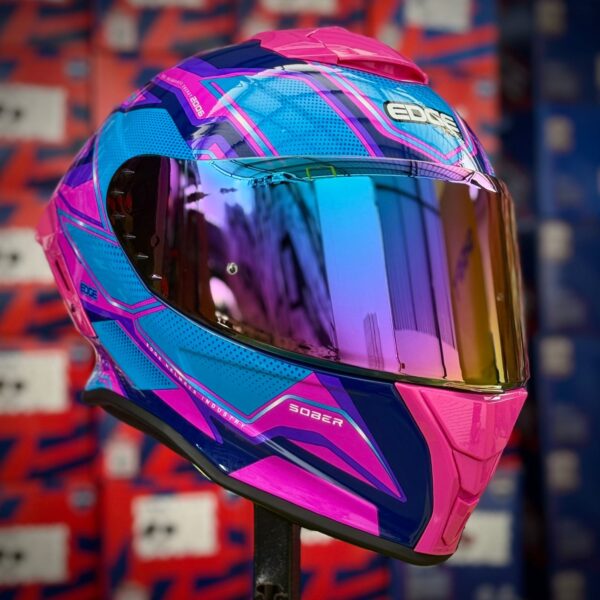 CASCO CERTIFICADO EDGE SHANGAI QUARTZ– AZUL ROSADO BRILLO - Imagen 5