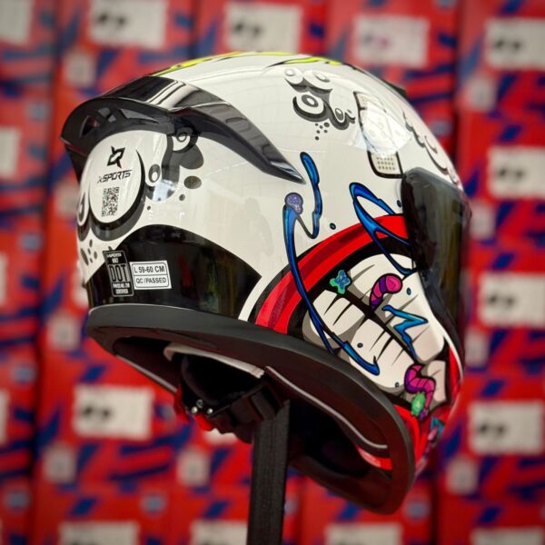 CASCO CERTIFICADO XSPORTS BOLT DOT - BLANCO BRILLO - Imagen 3