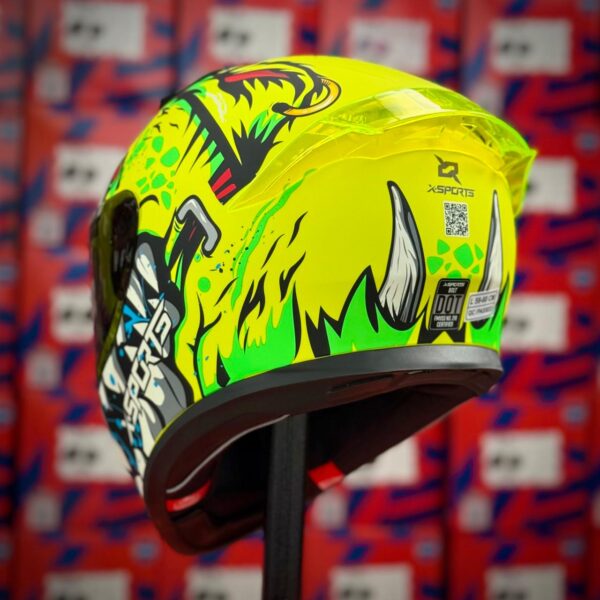CASCO CERTIFICADO XSPORTS BOLT DOT – VERDE NEON MATE - Imagen 2