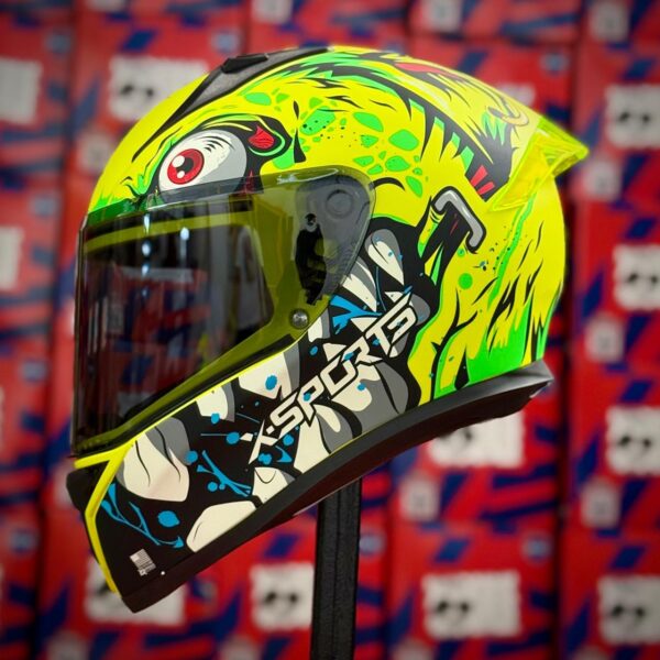 CASCO CERTIFICADO XSPORTS BOLT DOT – VERDE NEON MATE