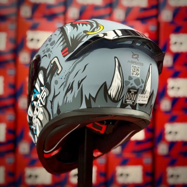 CASCO CERTIFICADO XSPORTS BOLT DOT – GRIS MATE - Imagen 2