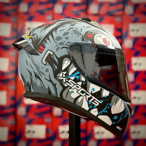 CASCO CERTIFICADO XSPORTS BOLT DOT – GRIS MATE - Imagen 3