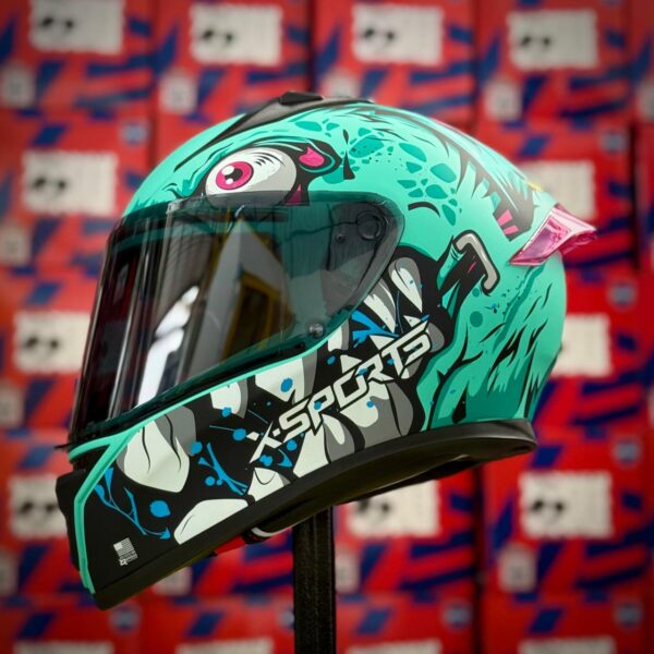 CASCO CERTIFICADO XSPORTS BOLT DOT – AZUL MATE