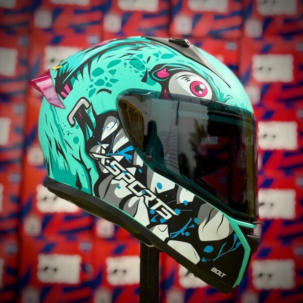 CASCO CERTIFICADO XSPORTS BOLT DOT – AZUL MATE - Imagen 4