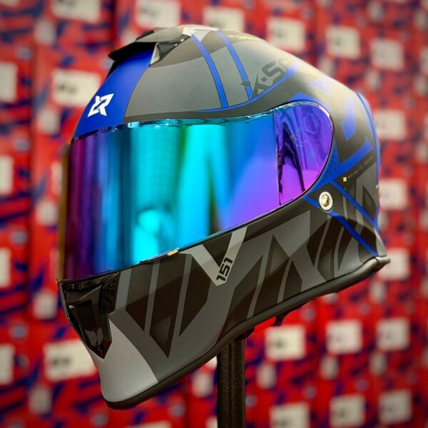 CASCO CERTIFICADO XSPORTS V151- NEGRO AZUL MATE - Imagen 5