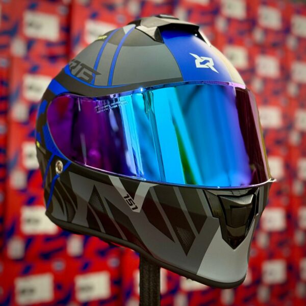 CASCO CERTIFICADO XSPORTS V151- NEGRO AZUL MATE - Imagen 4