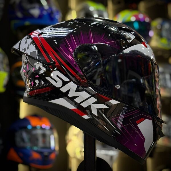 CASCO CERTIFICADO SMK STELLAR - NEGRO MORADO BRILLO - Imagen 4