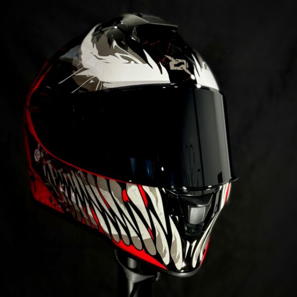 CASCO CERTIFICADO XSPORTS MARVEL CARNAGE + INTERCOMUNICADOR Q58 - Imagen 5