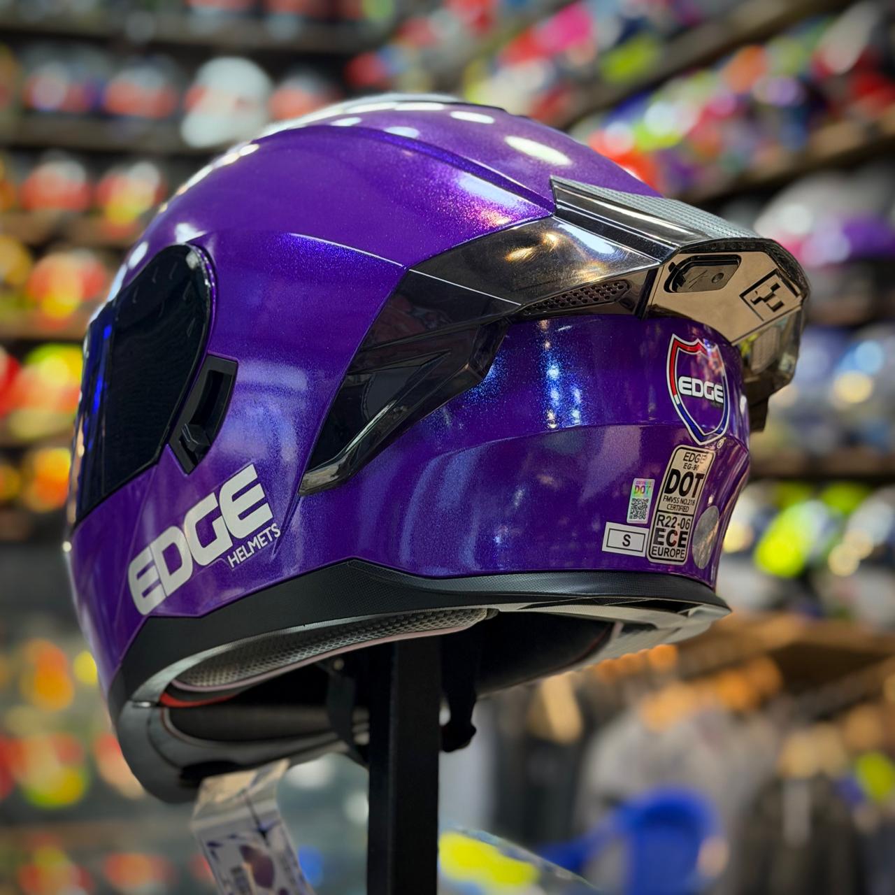 CASCO CERTIFICADO EDGE ABATIBLE – SHINE PURPLE - Imagen 6