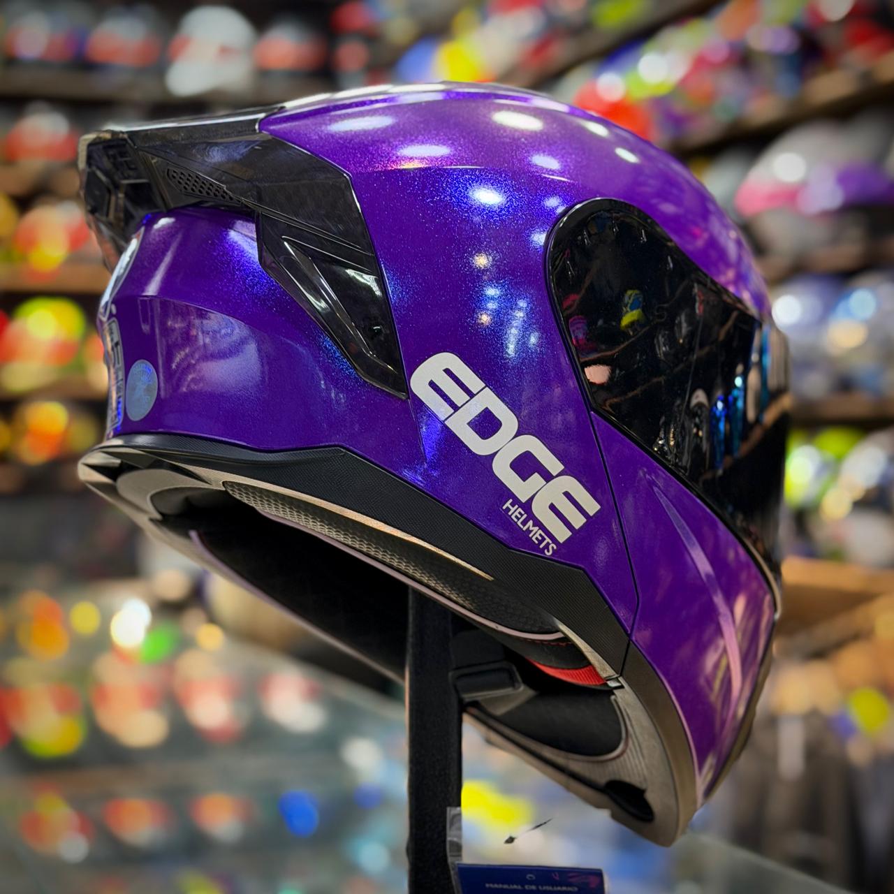 CASCO CERTIFICADO EDGE ABATIBLE – SHINE PURPLE - Imagen 5