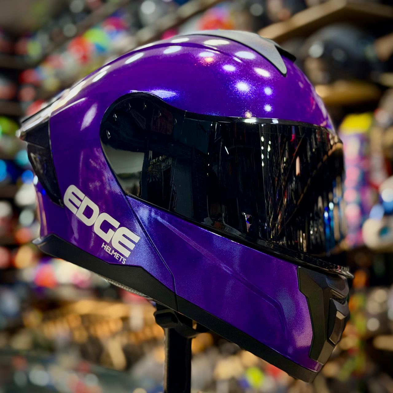 CASCO CERTIFICADO EDGE ABATIBLE – SHINE PURPLE - Imagen 3