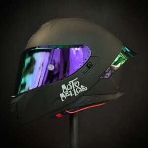 CASCO CERTIFICADO MOTOMELLOS SILVER PURPLE MM 909SP SOLID
