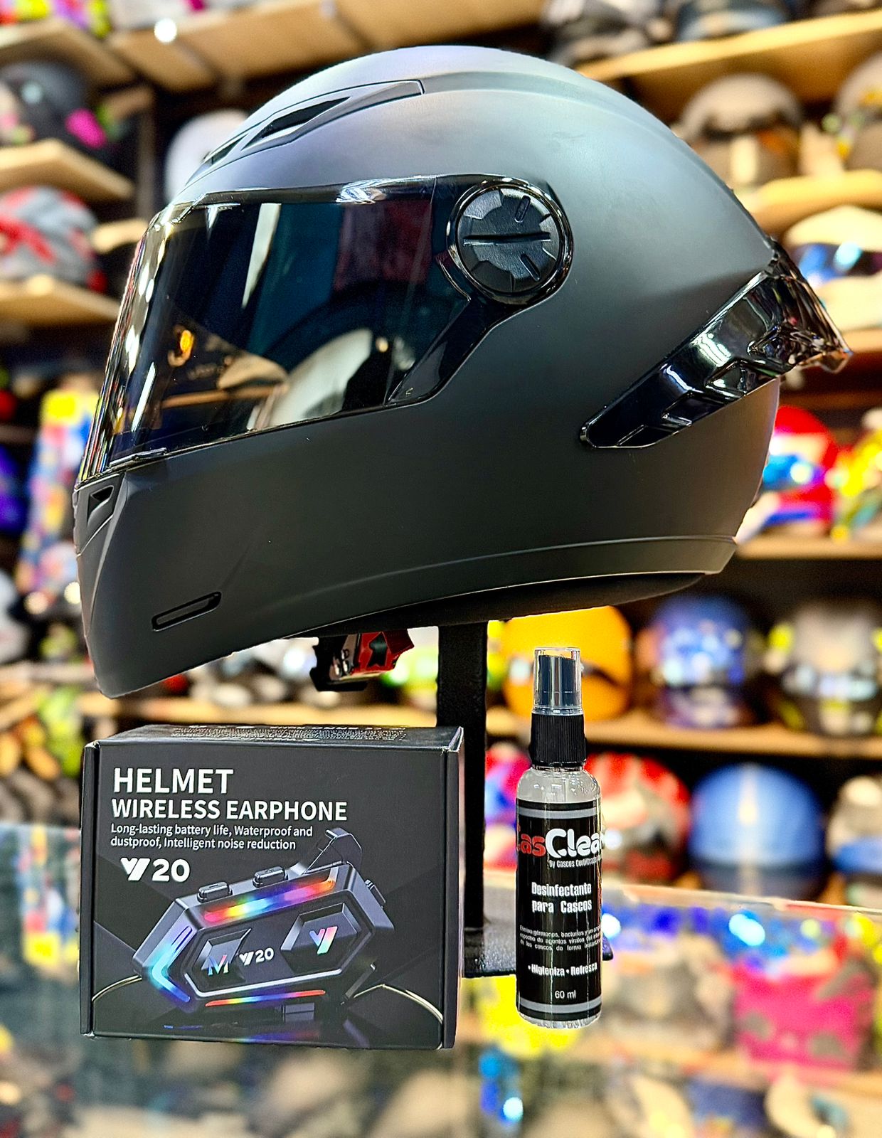 SUPER COMBO CASCO CERTIFICADO ICH 501 + BLUETOOTH HELMET Y20 - Imagen 5