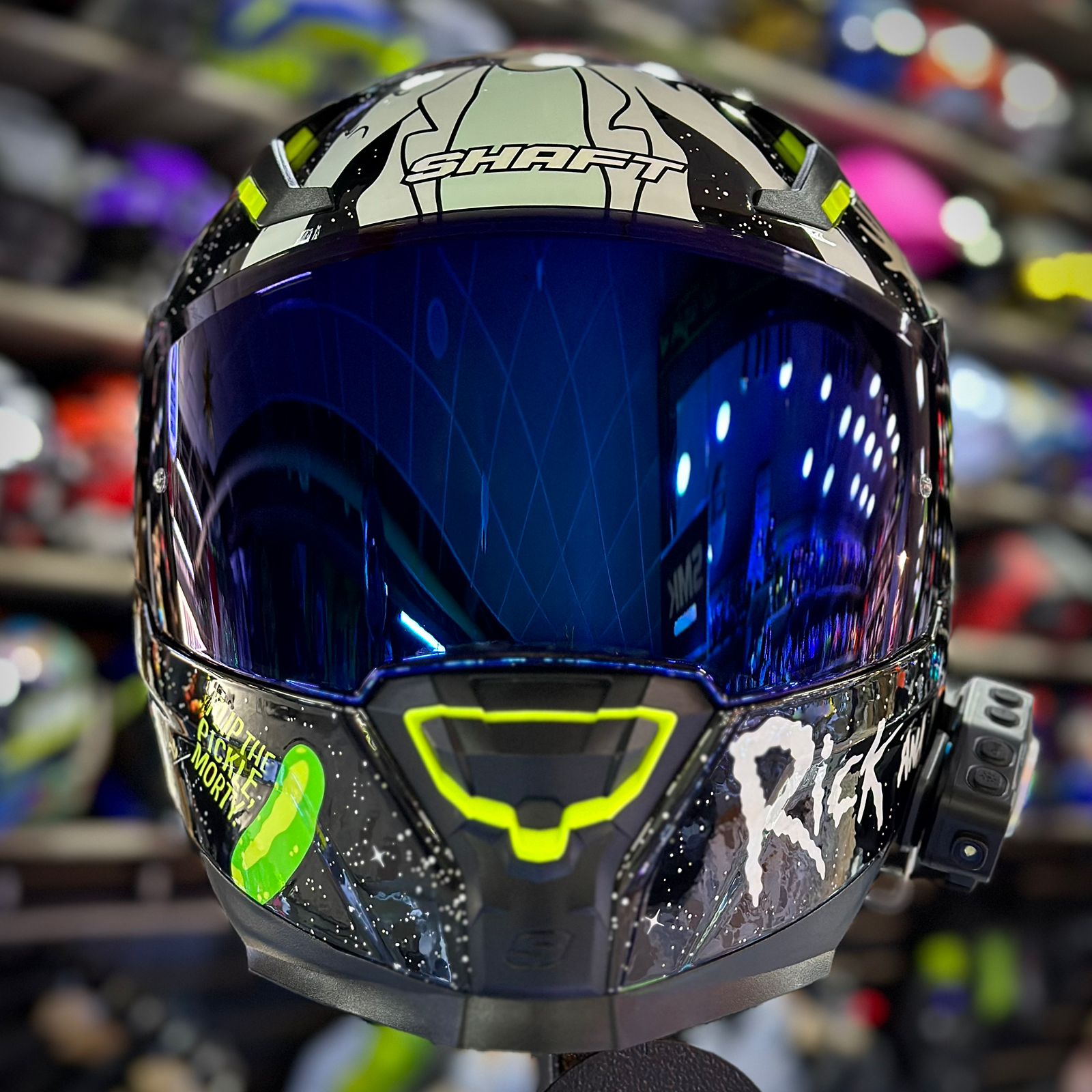 COMBO CASCO CERTIFICADO SHAFT 562 - EDICIÓN RICK & MORTY + INTERCOMUNICADOR Q58MAX - Imagen 5