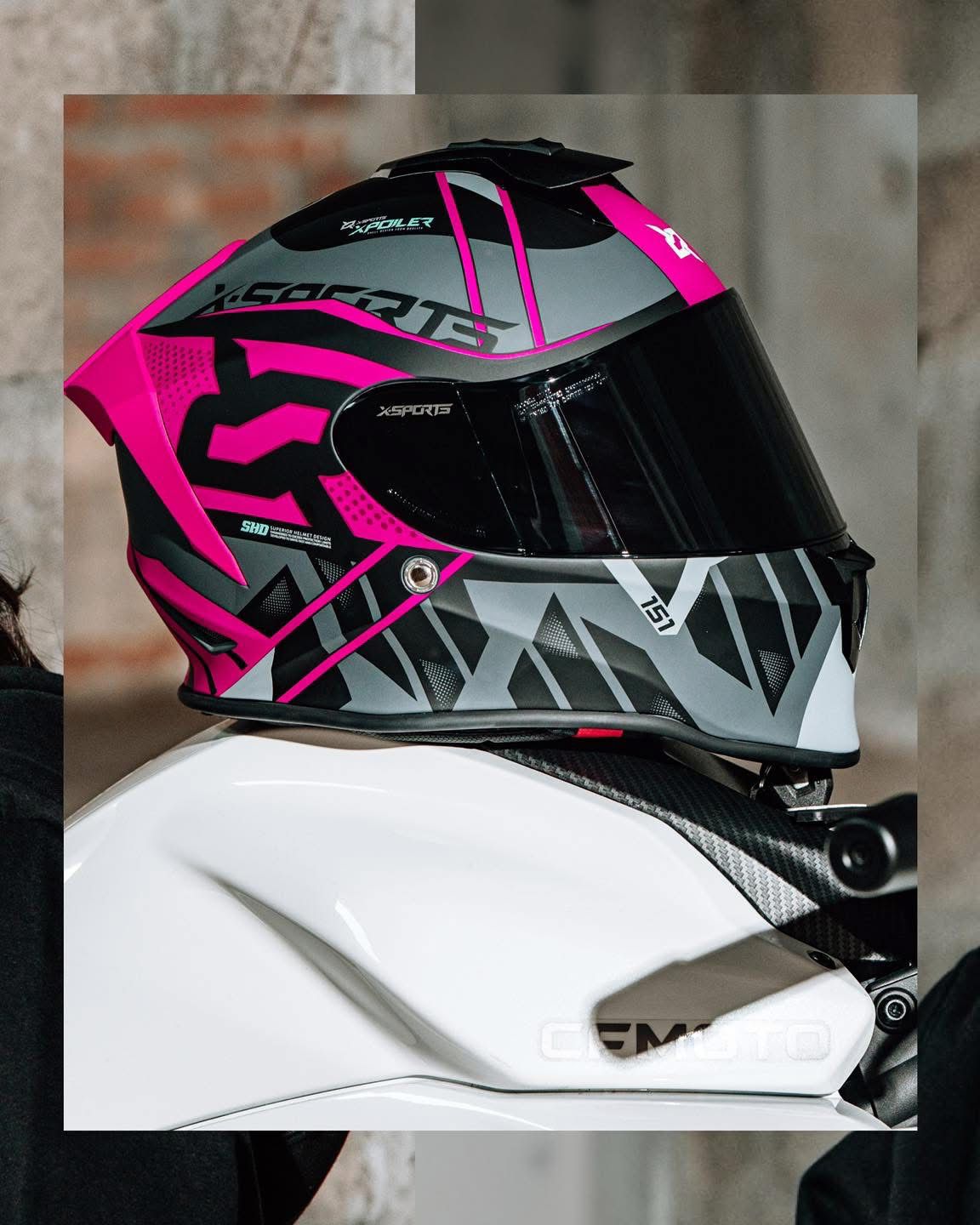 CASCO CERTIFICADO XSPORTS - EDICIÓN PINK RACE - Imagen 2