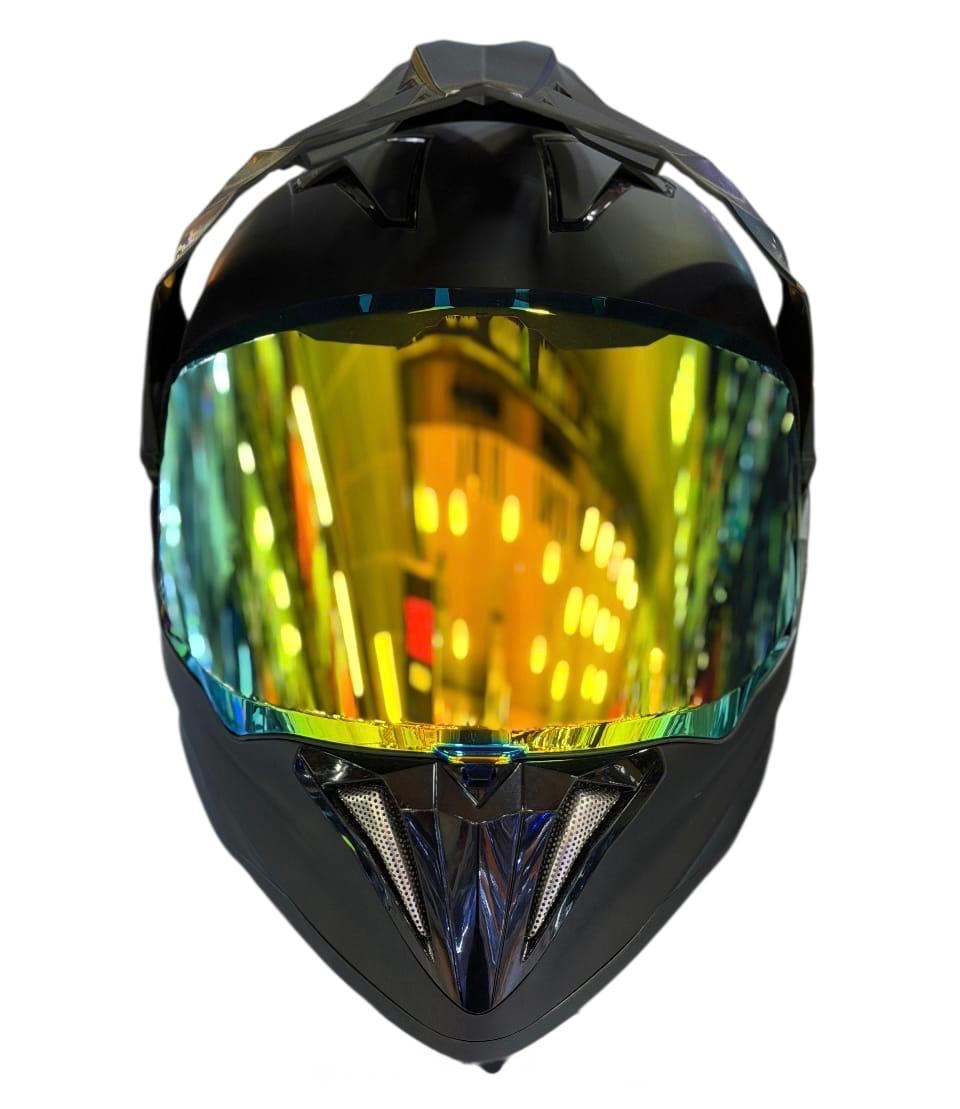 CASCO CERTIFICADO DOBLE PROPÓSITO URBAN BIKER - URBAN 89 OBSIDIAN CON VISOR DORADO TORNASOL + VISOR TRANSPARENTE + PELÍCULA ANTIEMPAÑANTE - Imagen 5