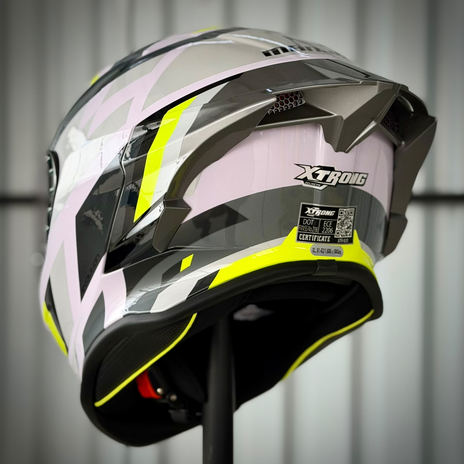 CASCO CERTIFICADO XTRONG 820 GRIS LINEAL + VISOR COLOR + VISOR TRANSPARENTE + PELÍCULA ANTIEMPAÑANTE - Imagen 4
