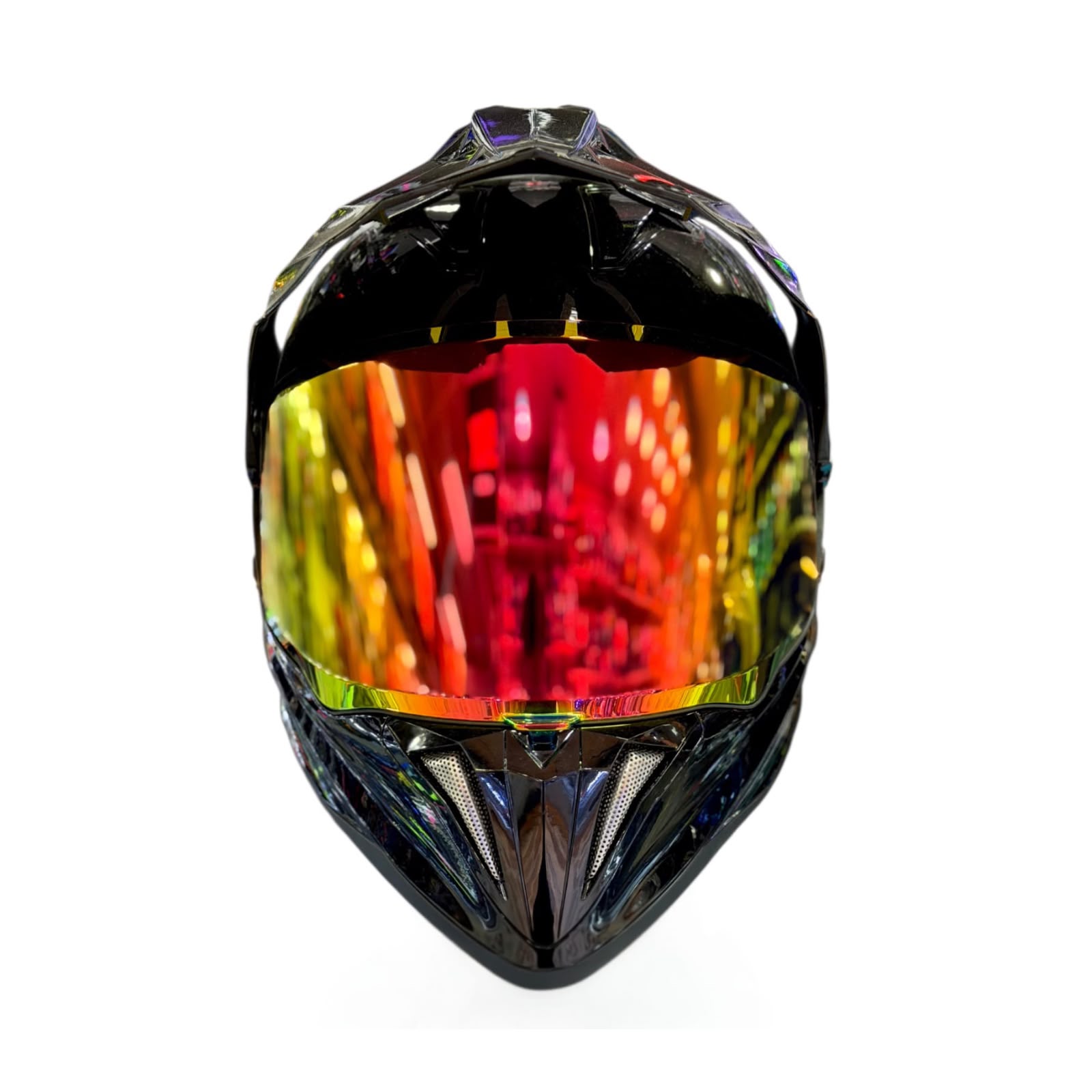 CASCO CERTIFICADO DOBLE PROPÓSITO URBAN BIKER - URBAN 89 OBSIDIAN SHINE CON VISOR ROJO TORNASOL + VISOR TRANSPARENTE + PELÍCULA ANTIEMPAÑANTE - Imagen 5