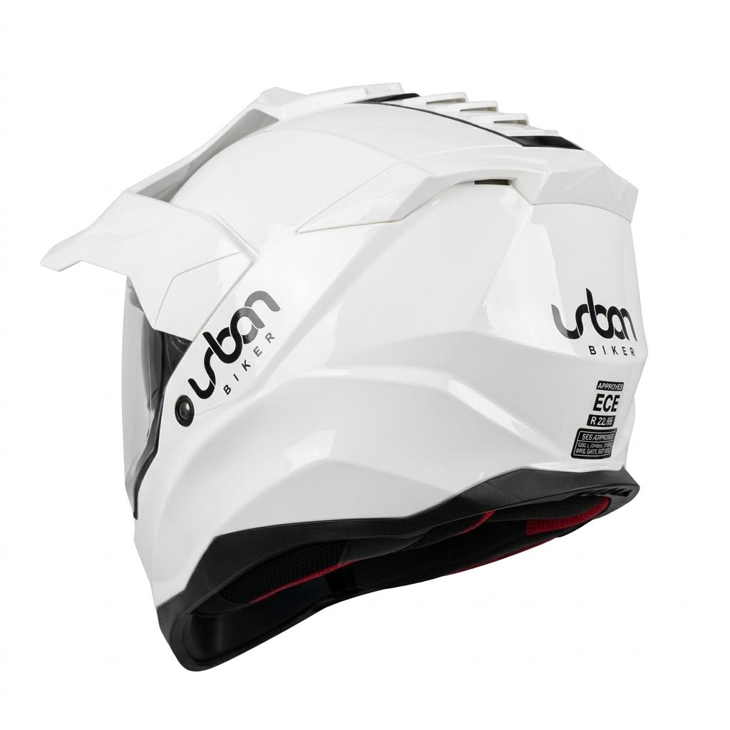 CASCO CERTIFICADO DOBLE PROPÓSITO URBAN BIKER – URBAN 89 PEARL BLAZE CON VISOR ROJO IRIDIUM + VISOR TRANSPARENTE + PELÍCULA ANTIEMPAÑANTE - Imagen 7