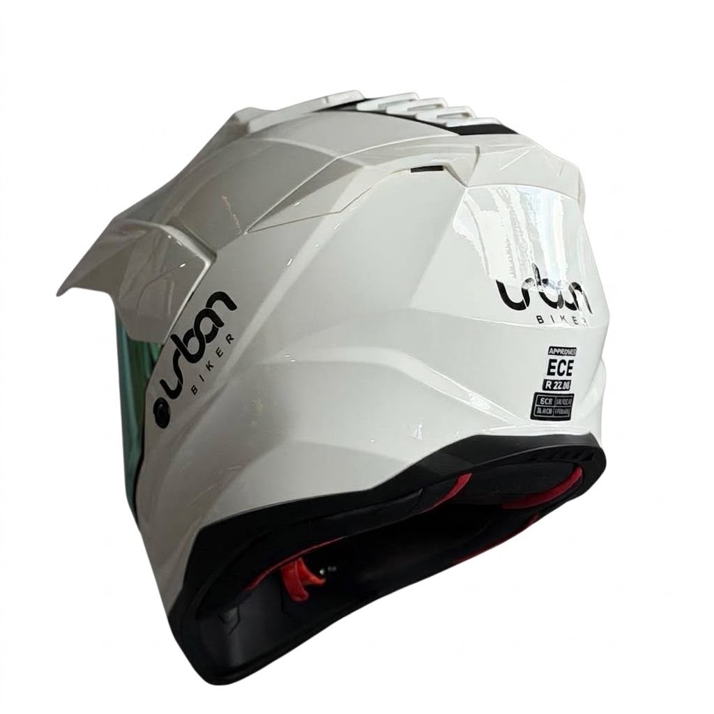 CASCO CERTIFICADO DOBLE PROPÓSITO URBAN BIKER – URBAN 89 PEARL BLAZE CON VISOR DORADO+ VISOR TRANSPARENTE + PELÍCULA ANTIEMPAÑANTE - Imagen 5