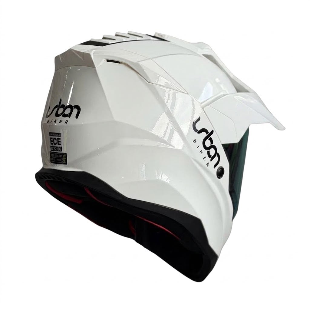 CASCO CERTIFICADO DOBLE PROPÓSITO URBAN BIKER – URBAN 89 PEARL BLAZE CON VISOR DORADO+ VISOR TRANSPARENTE + PELÍCULA ANTIEMPAÑANTE - Imagen 6