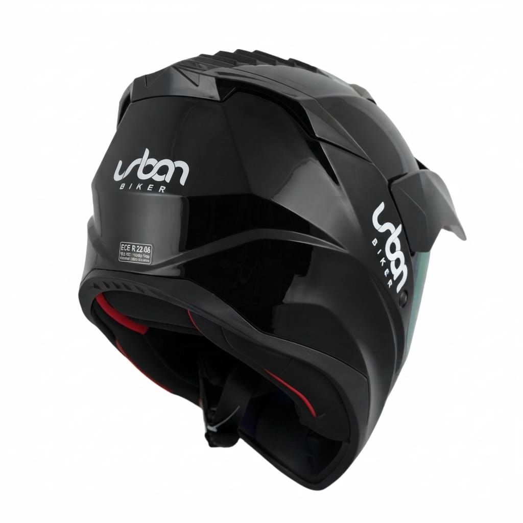 CASCO CERTIFICADO DOBLE PROPÓSITO URBAN BIKER – URBAN 89 OBSIDIAN SHINE CON VISOR DORADO + VISOR TRANSPARENTE + PELÍCULA ANTIEMPAÑANTE - Imagen 6