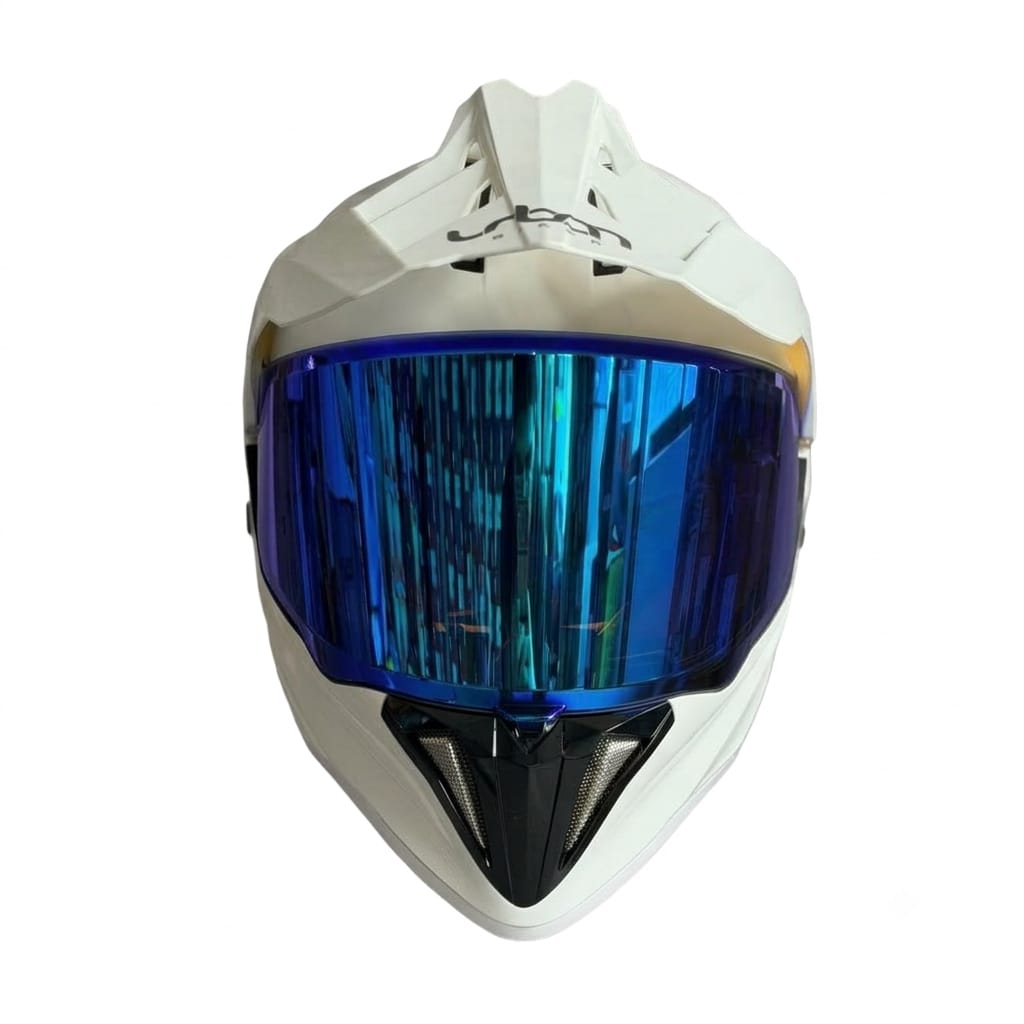 CASCO CERTIFICADO DOBLE PROPÓSITO URBAN BIKER – URBAN 89 PEARL BLAZE CON VISOR AZUL + VISOR TRANSPARENTE + PELÍCULA ANTIEMPAÑANTE - Imagen 7
