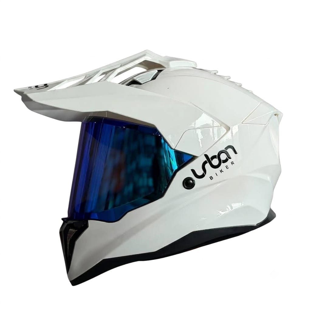 CASCO CERTIFICADO DOBLE PROPÓSITO URBAN BIKER – URBAN 89 PEARL BLAZE CON VISOR AZUL + VISOR TRANSPARENTE + PELÍCULA ANTIEMPAÑANTE - Imagen 2