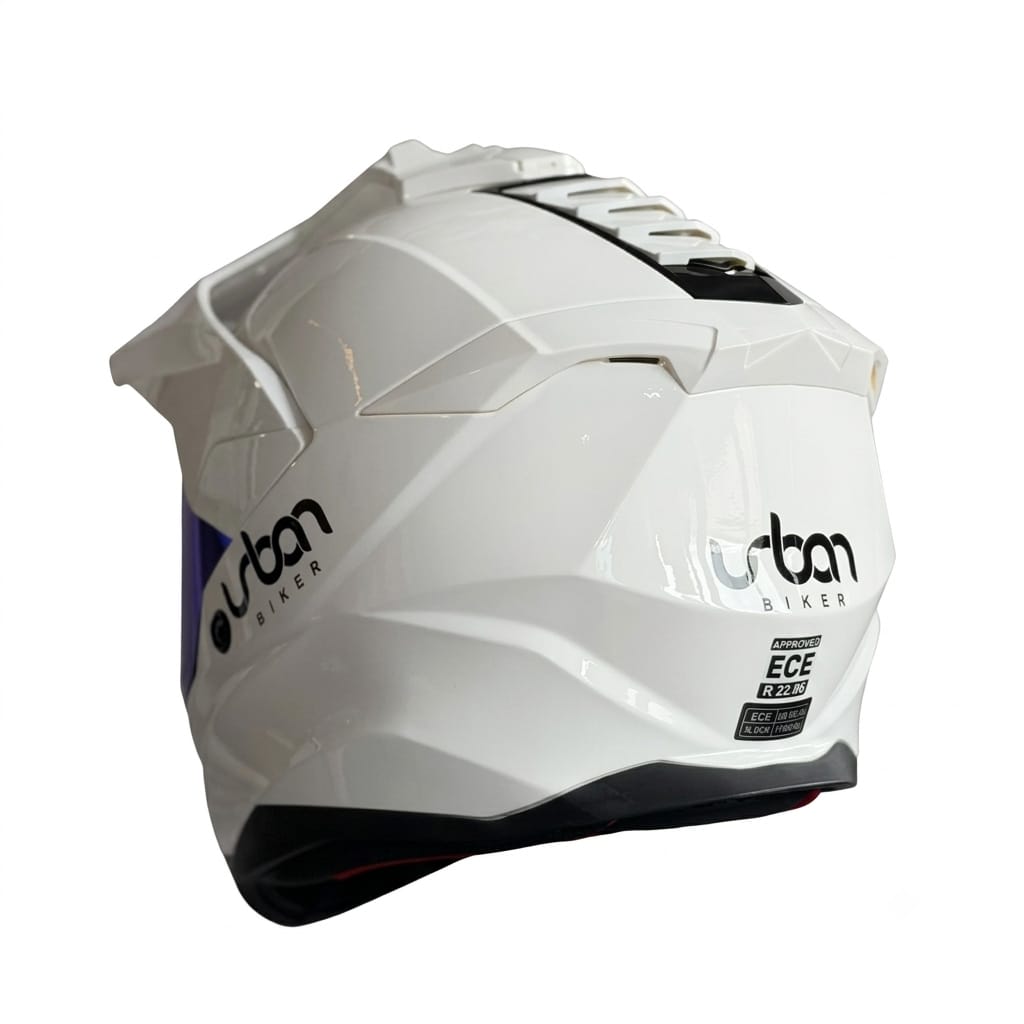 CASCO CERTIFICADO DOBLE PROPÓSITO URBAN BIKER – URBAN 89 PEARL BLAZE CON VISOR MORADO + VISOR TRANSPARENTE + PELÍCULA ANTIEMPAÑANTE - Imagen 5