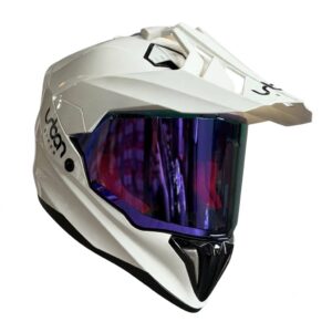 CASCO CERTIFICADO DOBLE PROPÓSITO URBAN BIKER – URBAN 89 PEARL BLAZE CON VISOR MORADO + VISOR TRANSPARENTE + PELÍCULA ANTIEMPAÑANTE