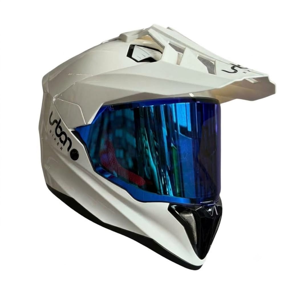 CASCO CERTIFICADO DOBLE PROPÓSITO URBAN BIKER – URBAN 89 PEARL BLAZE CON VISOR AZUL + VISOR TRANSPARENTE + PELÍCULA ANTIEMPAÑANTE - Imagen 3