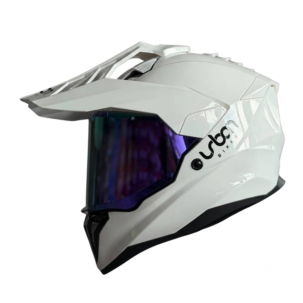 CASCO CERTIFICADO DOBLE PROPÓSITO URBAN BIKER – URBAN 89 PEARL BLAZE CON VISOR MORADO + VISOR TRANSPARENTE + PELÍCULA ANTIEMPAÑANTE - Imagen 3
