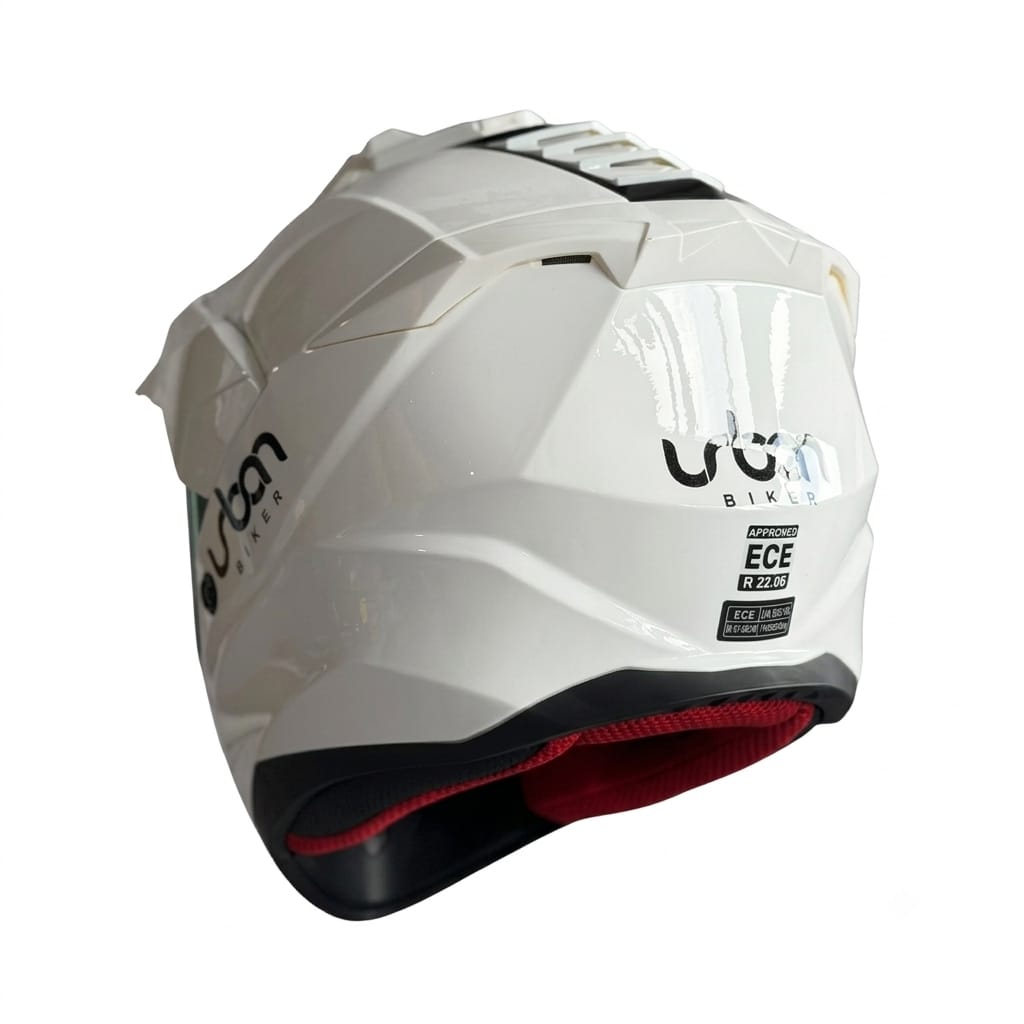 CASCO CERTIFICADO DOBLE PROPÓSITO URBAN BIKER – URBAN 89 PEARL BLAZE CON VISOR MORADO + VISOR TRANSPARENTE + PELÍCULA ANTIEMPAÑANTE - Imagen 8