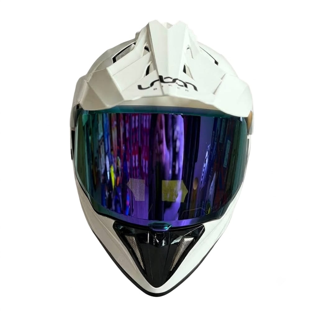 CASCO CERTIFICADO DOBLE PROPÓSITO URBAN BIKER – URBAN 89 PEARL BLAZE CON VISOR MORADO + VISOR TRANSPARENTE + PELÍCULA ANTIEMPAÑANTE - Imagen 7