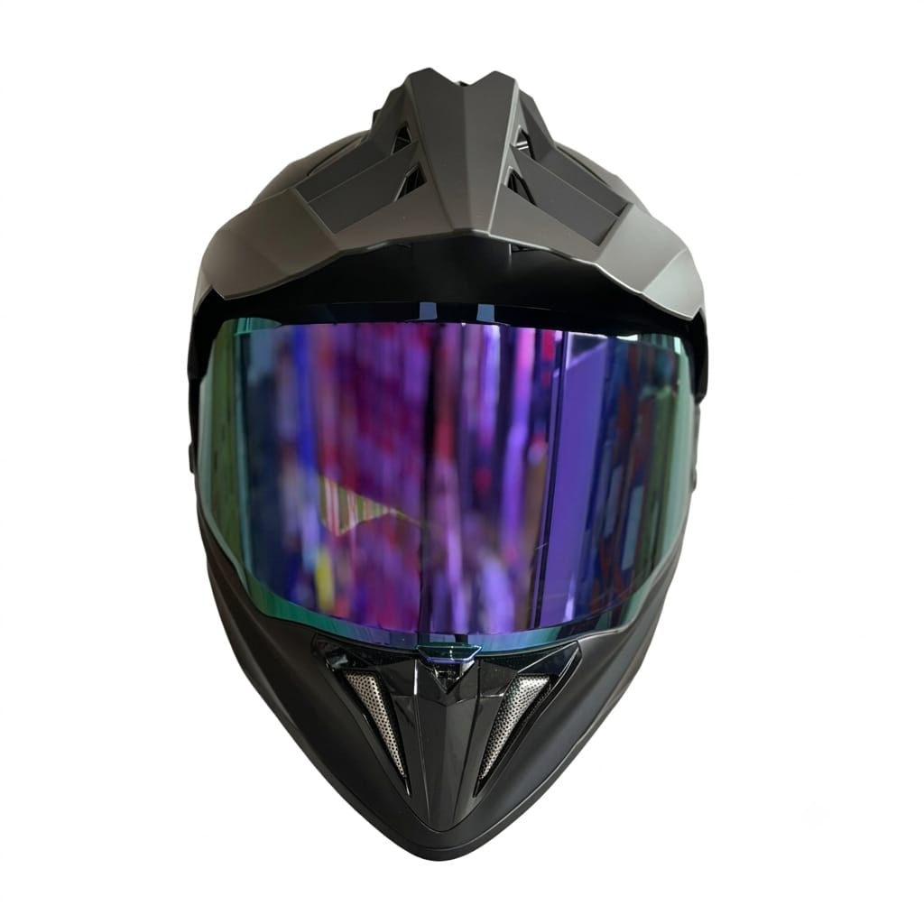CASCO CERTIFICADO DOBLE PROPÓSITO URBAN BIKER – URBAN 89 OBSIDIAN CON VISOR MORADO + VISOR TRANSPARENTE + PELÍCULA ANTIEMPAÑANTE - Imagen 7