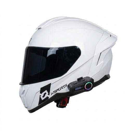 CASCO CERTIFICADO X-SPORTS GHOST CON VISOR NEGRO + TRANSPARENTE + INTERCOMUNICADOR Q08