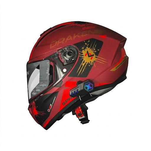 CASCO CERTIFICADO SPARTAN CRIMSON + BLUETOOTH X20