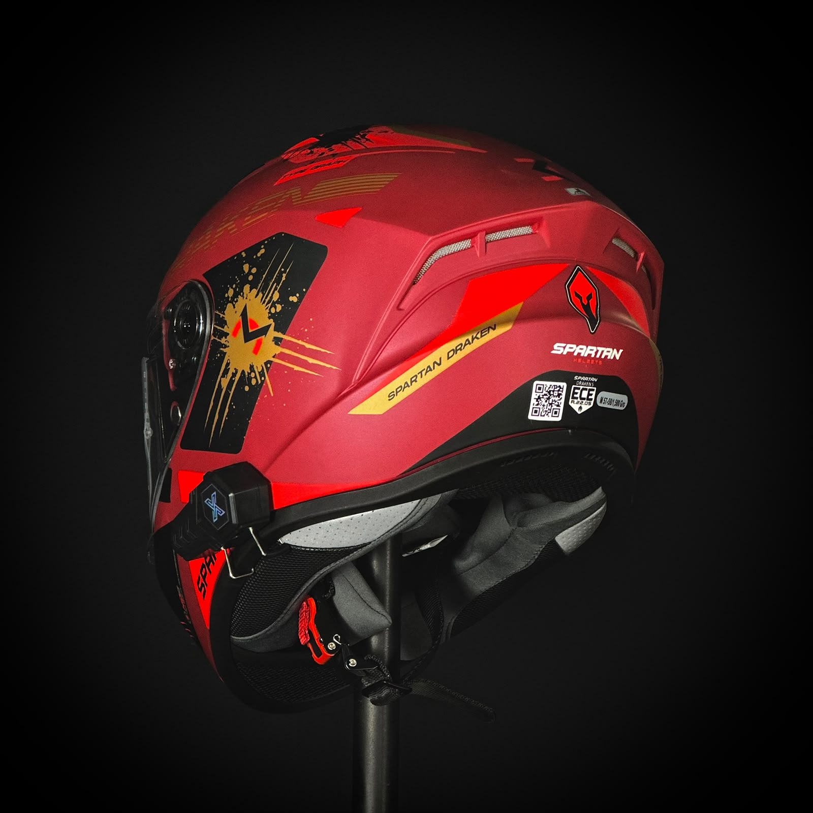 CASCO CERTIFICADO SPARTAN CRIMSON + BLUETOOTH X20 - Imagen 5