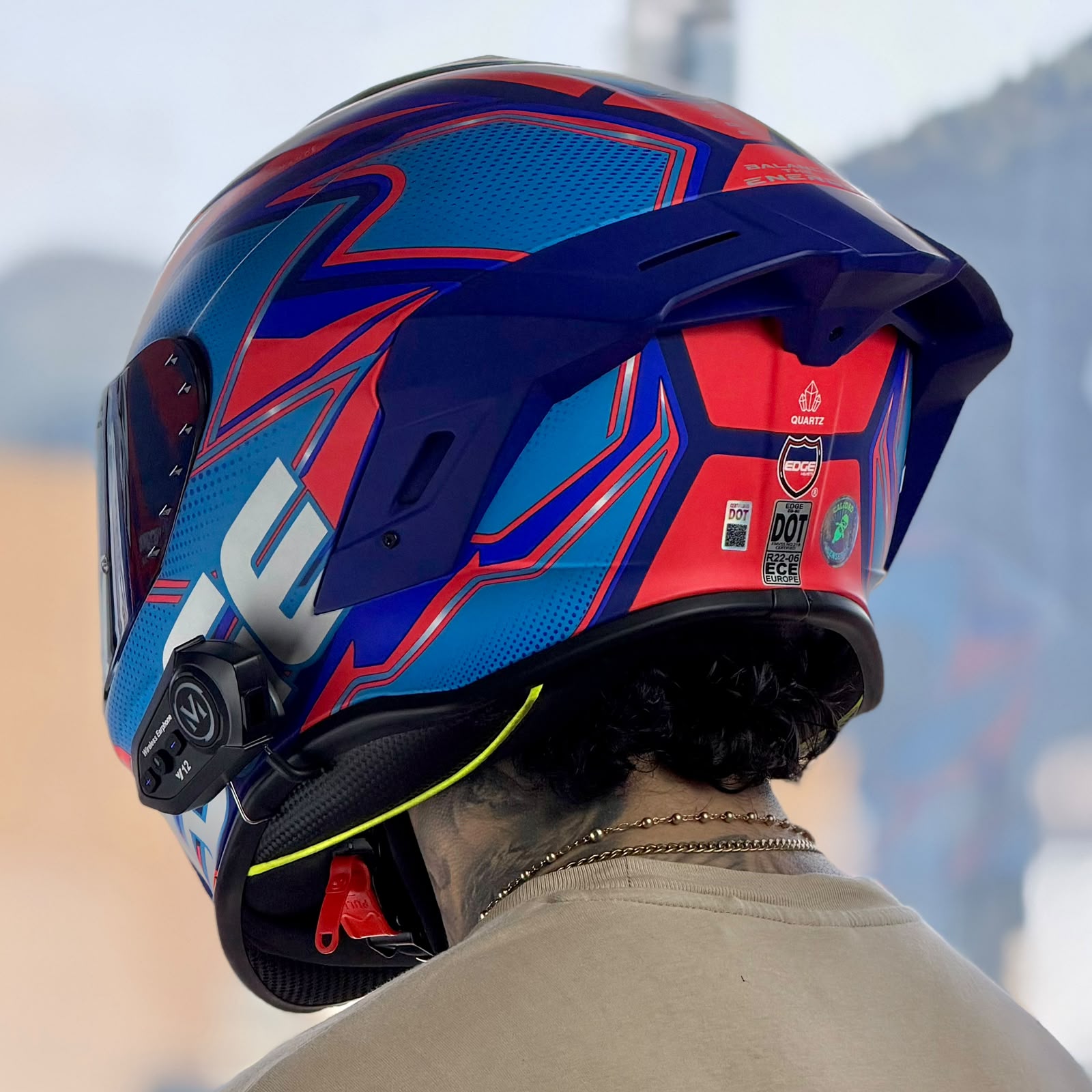 COMBO CASCO CERTIFICADO EDGE KINETIC + BLUETOOTH Y12 - Imagen 2