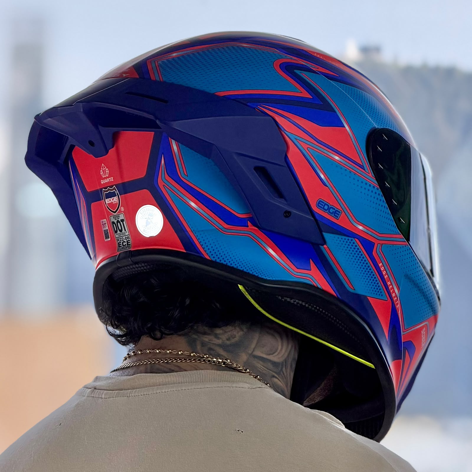 COMBO CASCO CERTIFICADO EDGE KINETIC + BLUETOOTH Y12 - Imagen 3