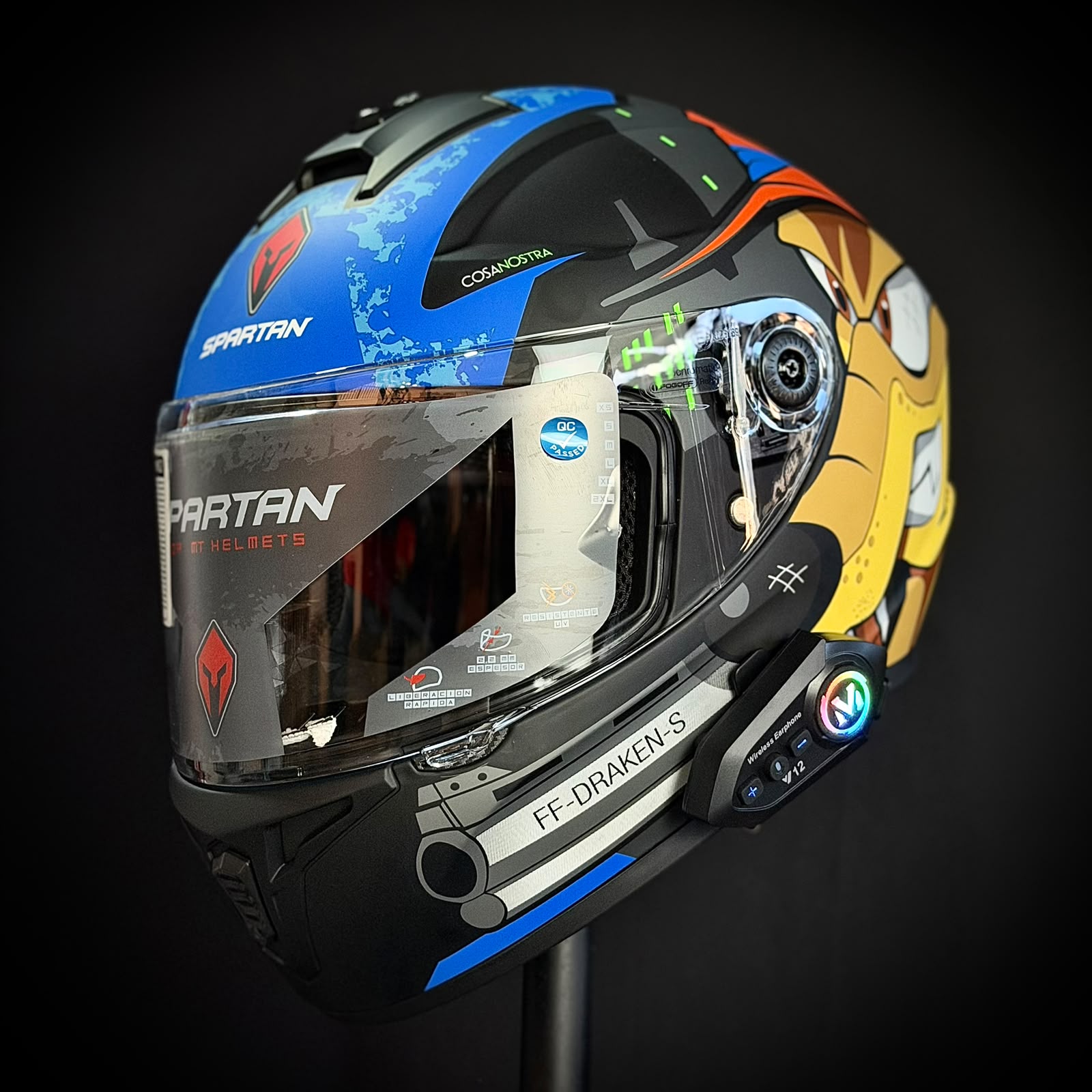 CASCO CERTIFICADO SPARTAN STREET COYOTE + BLUETOOTH Y12 - Imagen 4