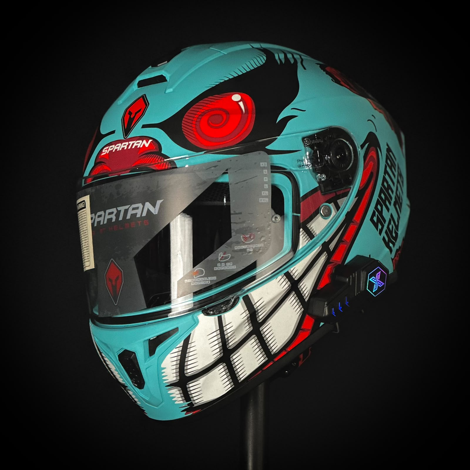 CASCO CERTIFICADO SPARTAN VENEMOUS GRIN + BLUETOOTH X20 - Imagen 3