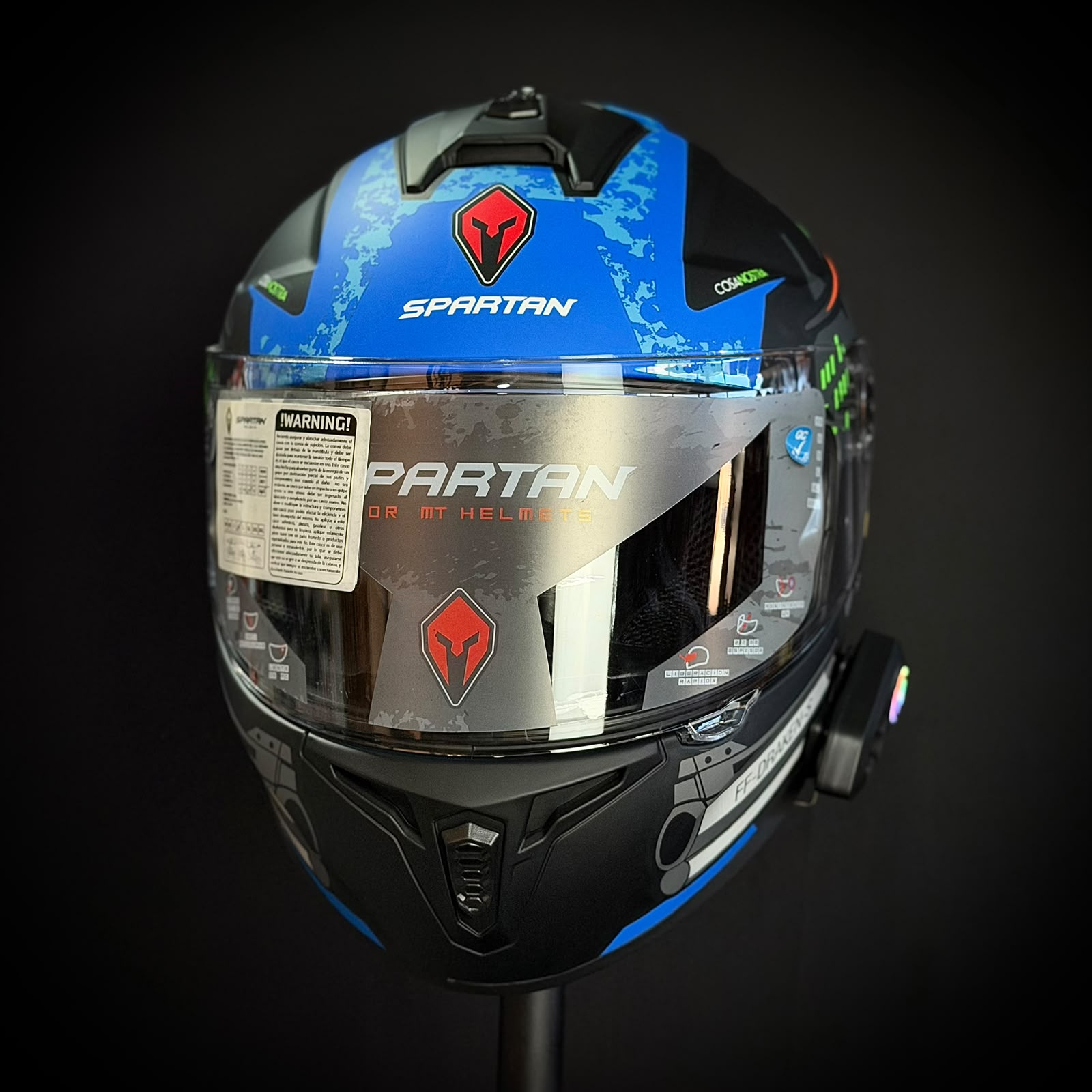 CASCO CERTIFICADO SPARTAN STREET COYOTE + BLUETOOTH Y12 - Imagen 5