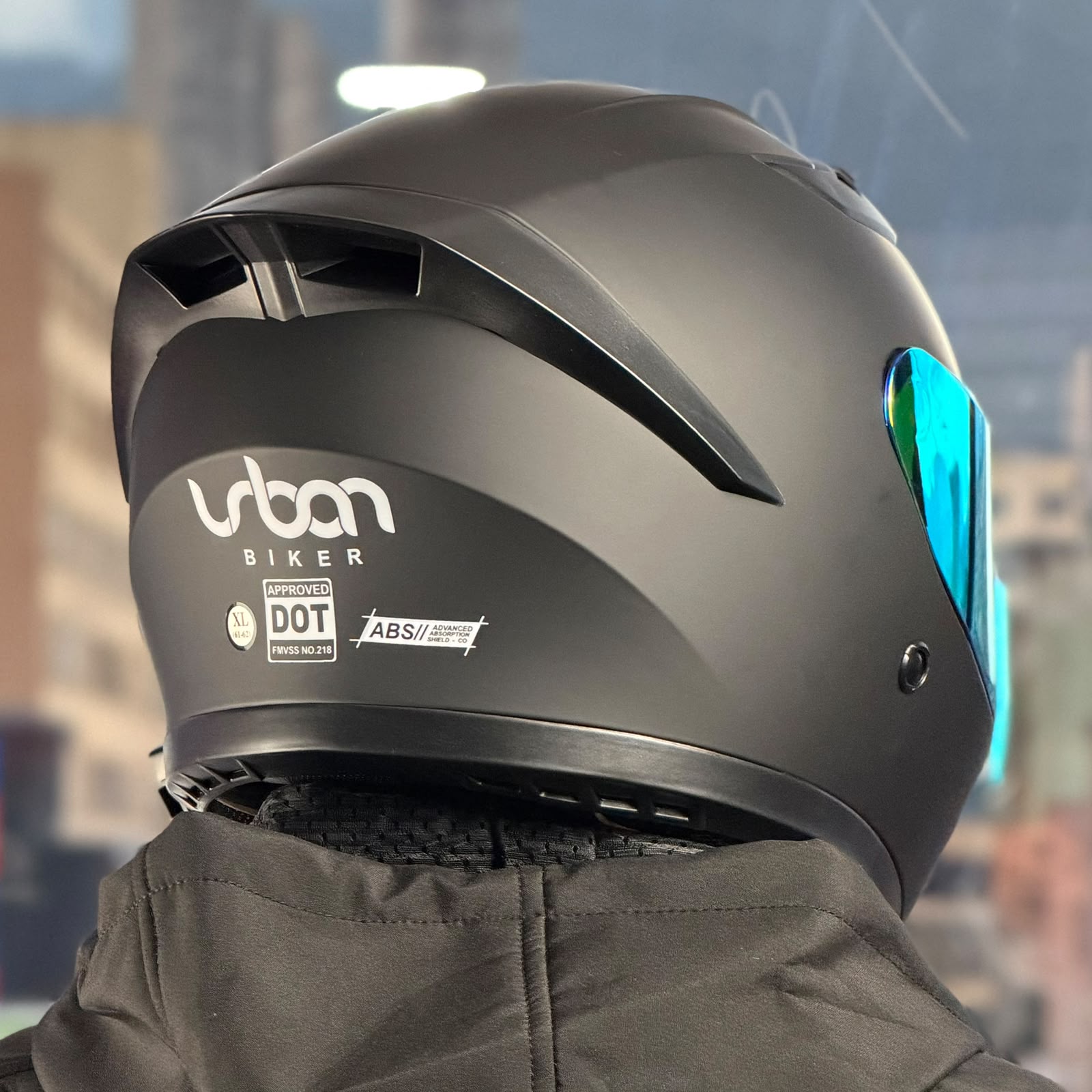 COMBO CASCO CERTIFICADO URBAN BIKER - URBAN 53 ECLIPSE CON VISOR DORADO IRIDIUM + VISOR TRANSPARENTE + BLUETOOTH Y12 - Imagen 3